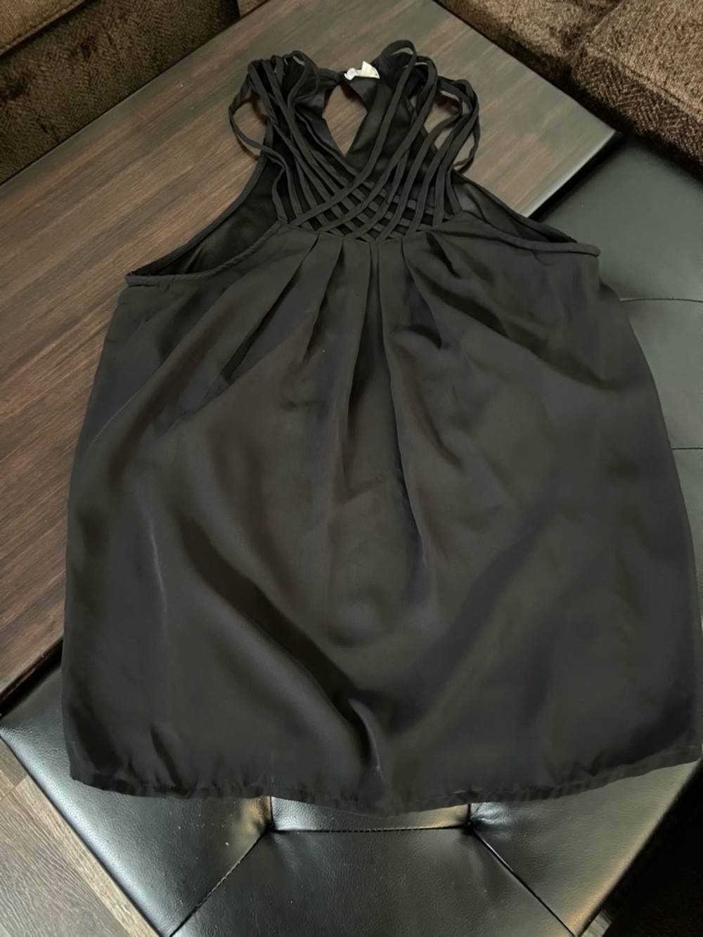 Marisol Black Chiffon Strappy Tank